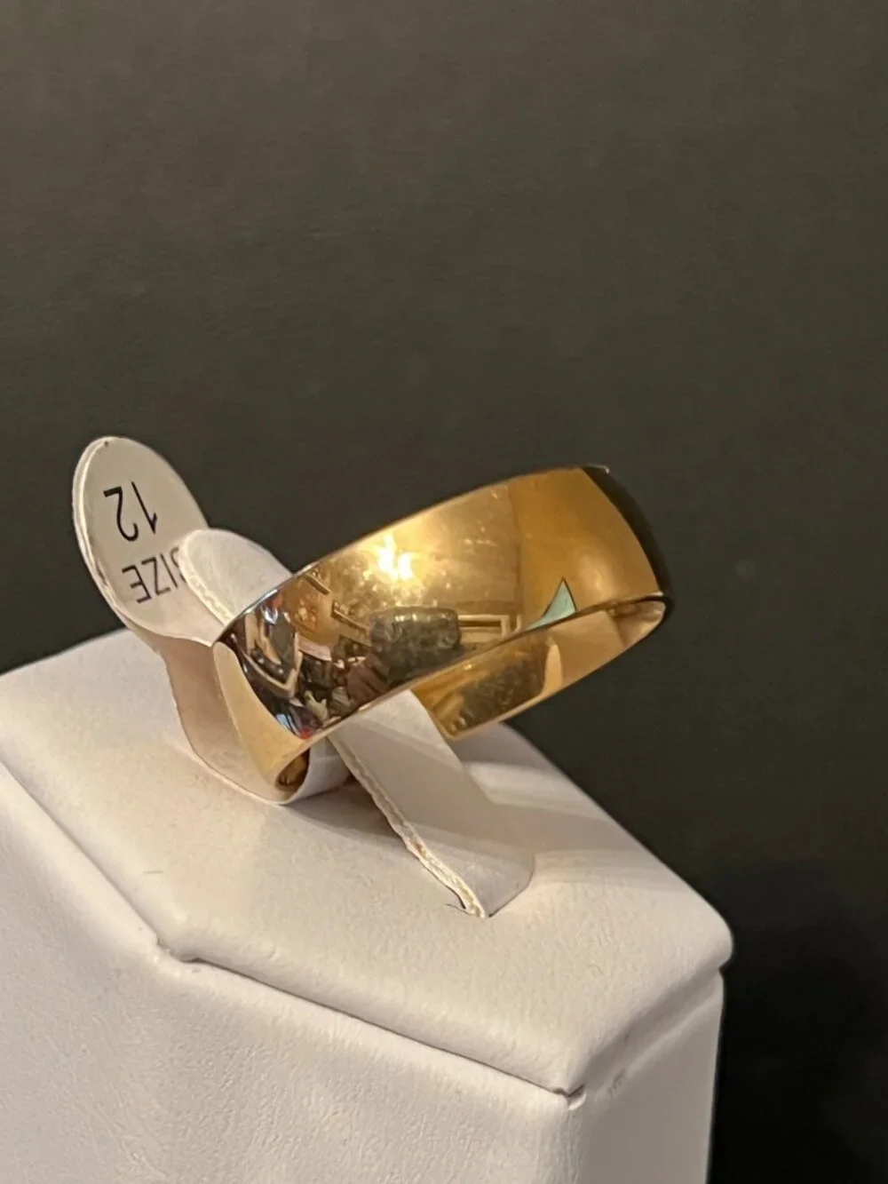 Gold Tone Wide Band Ring Size 5, 11, 12, 13 (411)